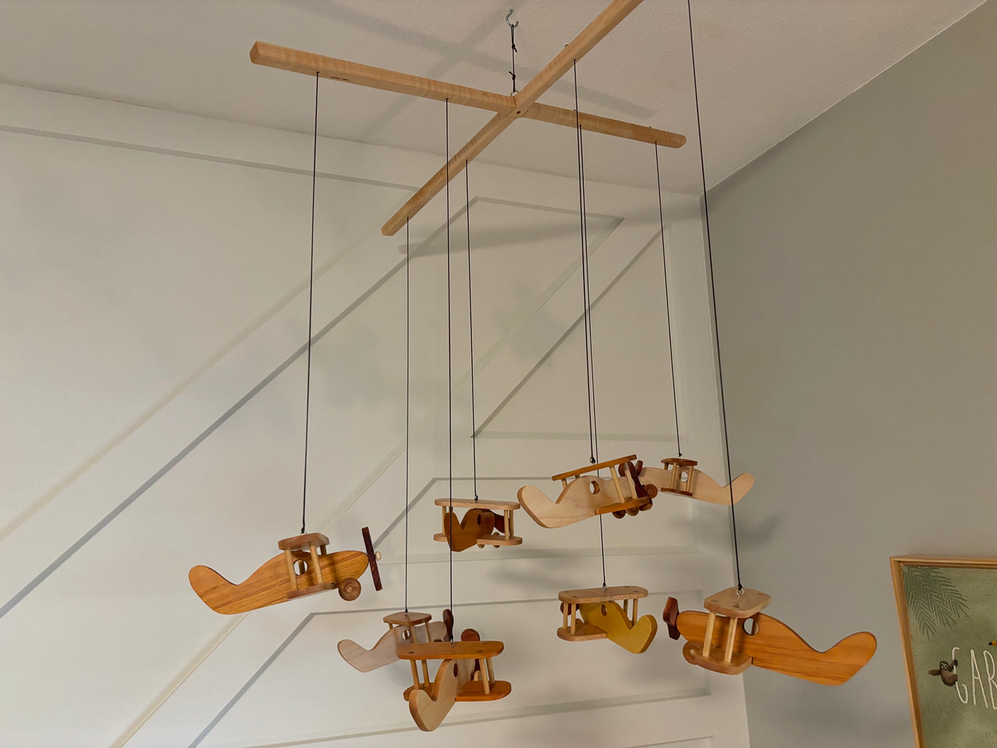 Handmade Wooden Airplane Mobile – Perfect for Kids’ Rooms