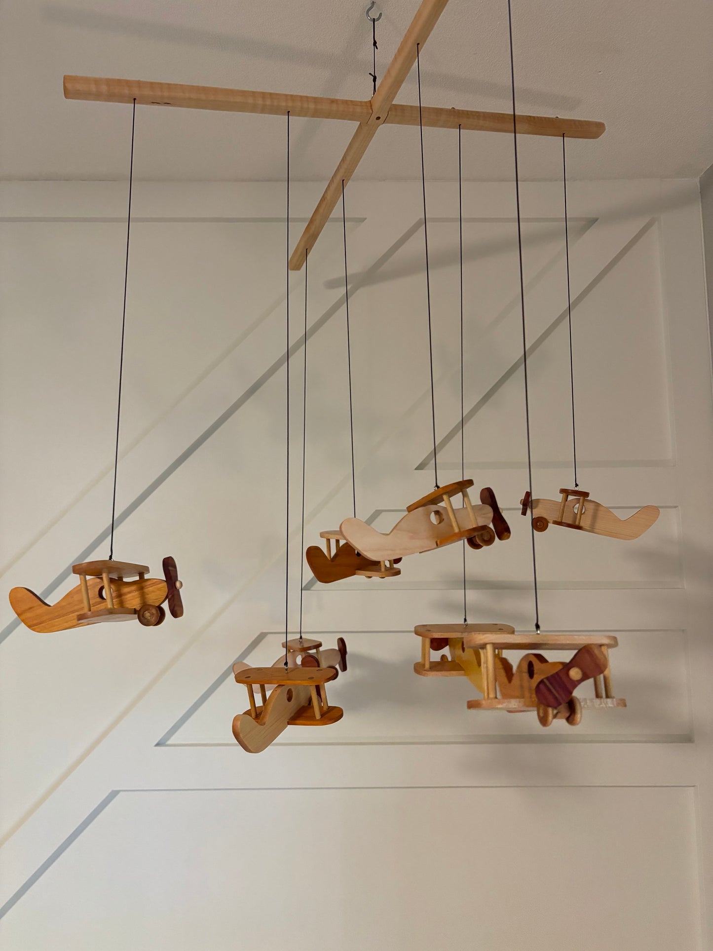 Handmade Wooden Airplane Mobile – Perfect for Kids’ Rooms