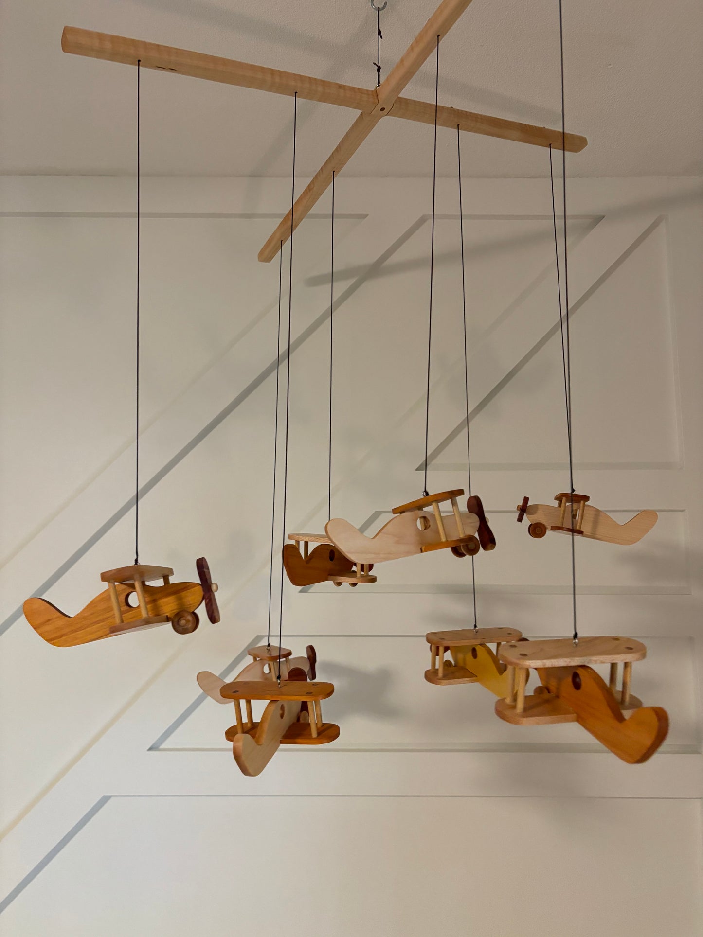 Handmade Wooden Airplane Mobile – Perfect for Kids’ Rooms