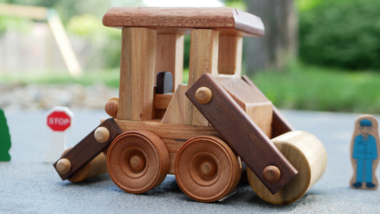Wooden Asphalt Road Roller Truck toy