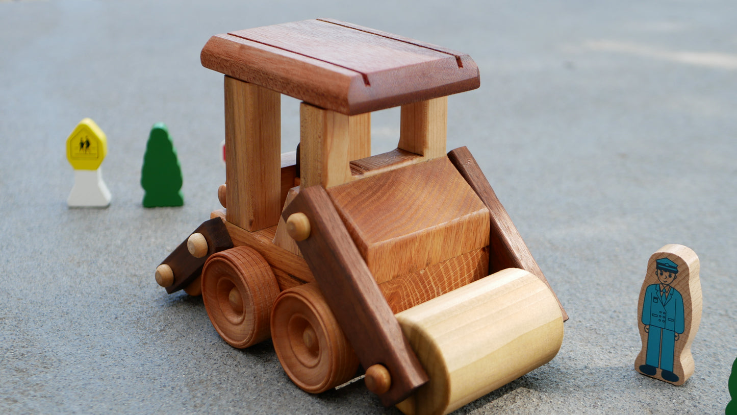 Wooden Asphalt Road Roller Truck toy