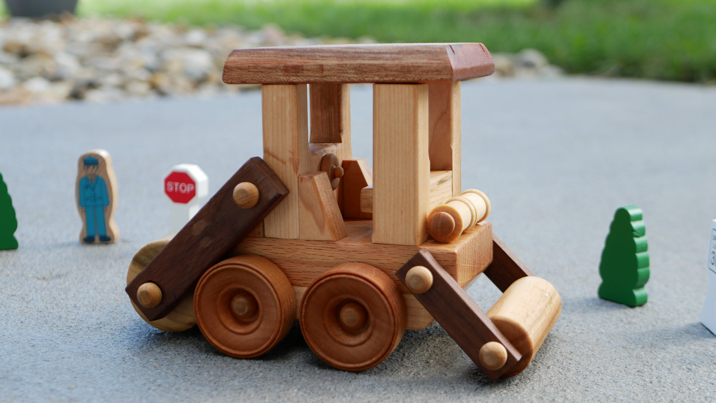 Wooden Asphalt Road Roller Truck toy