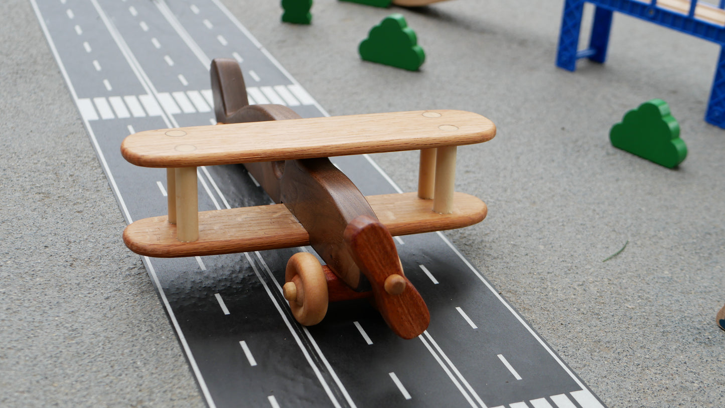 Walnut Wood Bi-Plane toy