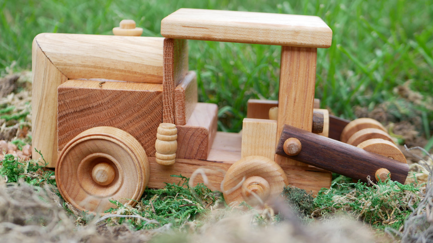 Wooden Harvesting Tractor toy